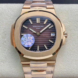 Patek Philippe Nautilus 5711/1R-001 GR Factory V2 Rose Gold Brown Gradient Dial Replica Watch