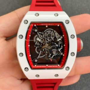 Richard Mille RM055 KV Factory V2 Red Rubber Strap Replica Watch