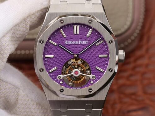 Audemars Piguet Royal Oak Tourbillon 26522ST.OO.1220ST.01 JF Factory Purple Dial Replica Watch