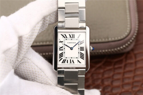 Cartier Tank W5200013 K11 Factory White Dial Replica Watch