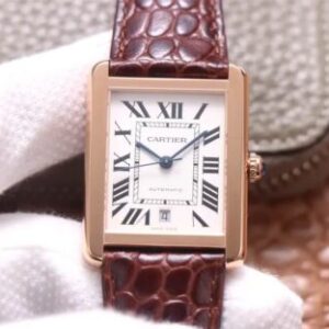 Cartier Tank W5200026 V9 Factory Rose Gold White Dial Replica Watch