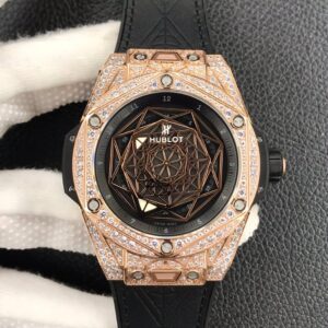Hublot Big Bang WWF Factory Gold Full Diamond Case Replica Watch