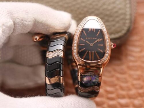 Bvlgari Serpenti BV Factory Rose Gold Diamonds Replica Watch