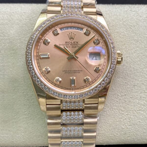 Rolex Day Date M128345RBR-0020 EW Factory Rose Gold Replica Watch