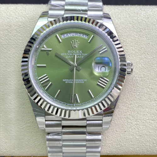 Rolex Day Date M228239-0033 EW Factory Olive Green Dial Replica Watch
