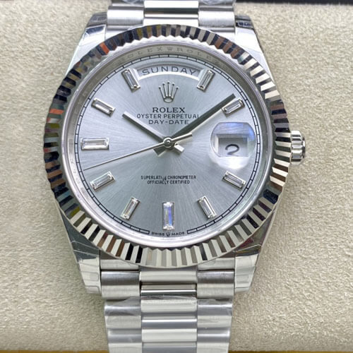 Rolex Day Date M228239-0003 EW Factory Silver Dial Replica Watch