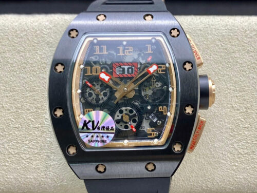 Richard Mille RM011 KV Factory Black Ceramic Skeleton Dial Replica Watch