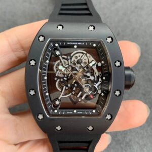 Richard Mille RM055 KV Factory V2 Black Ceramic Rubber Strap Replica Watch