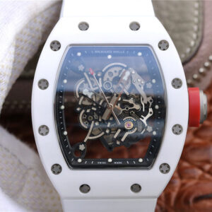 Richard Mille RM055 KV Factory Ceramic White Rubber Strap Replica Watch