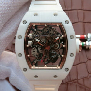 Richard Mille RM055 KV Factory White Ceramic Rubber Strap Replica Watch