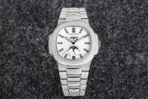 Patek Philippe Nautilus 5726 R8 Factory Gypsophila Diamond White Dial Replica Watch