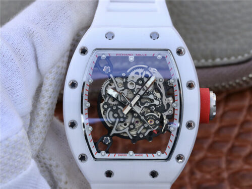 Richard Mille RM055 KV Factory White Rubber Strap Replica Watch