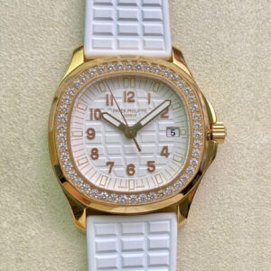 Patek Philippe Aquanaut 5067A Quartz Ladies PPF Factory Yellow Gold Diamond-set Bezel Replica Watch