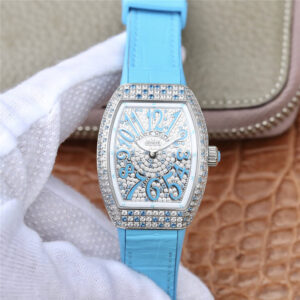 Franck Muller Ladies Collection V 32 SC AT FO D CD (BL) ABF Factory Diamond-set Bezel Replica Watch