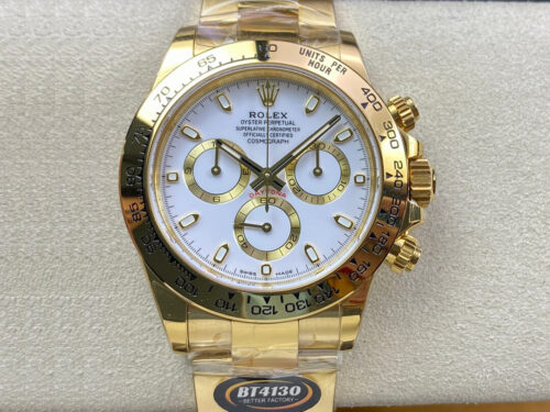 Rolex Daytona M116508-0001 BT Factory Yellow Gold White Dial Replica Watch