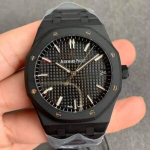Audemars Piguet Royal Oak 15500 DLC Version ZF Factory Frosted Black Dial Replica Watch