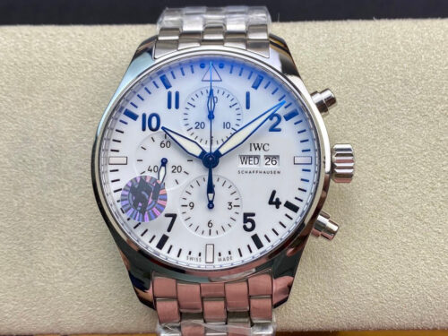IWC Pilot 3777 ZF Factory Stainless Steel White Dial Replica Watch