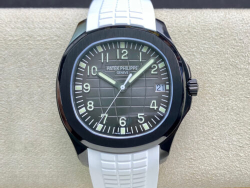 Patek Philippe Aquanaut PP5167 ZF Factory DLC White Rubber Strap Replica Watch - Best Quality Replica Watches UK Swiss Watch Brands 1:1 Replica Fake Watch