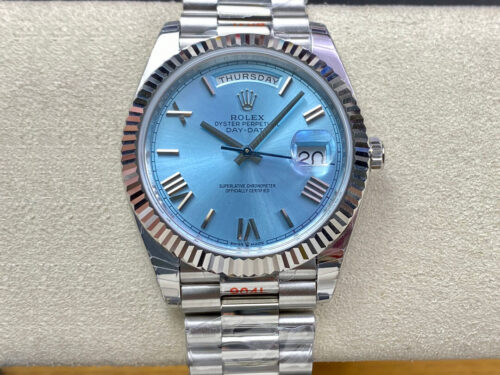 Rolex Day Date M228236-0012 EW Factory Blue Dial Replica Watch