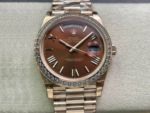 Rolex Day Date M228345RBR-0009 EW Factory Rose Gold Replica Watch