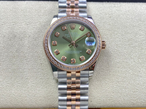 Rolex Datejust 31MM EW Factory Diamond-set Green Dial Replica Watch