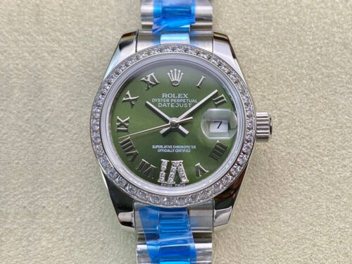 Rolex Datejust 28MM BP Factory Diamond-set Green Dial Replica Watch