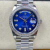 Rolex Day Date M128396TBR-0008 36MM GM Factory Diamond Blue Dial Replica Watch