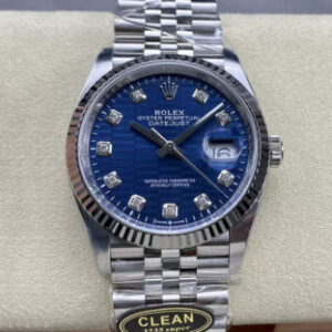 Rolex Datejust M126234-0057 36MM Clean Factory Blue Dial Replica Watch