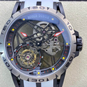 Roger Dubuis Excalibur RDDBEX0549 BBR Factory Tourbillon White Strap Replica Watch
