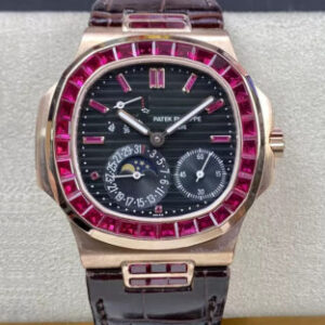 Patek Philippe Nautilus 5724 GR Factory Leather Strap Replica Watch