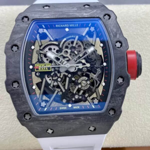 Richard Mille RM35-02 Carbon Fiber T+ Factory White Rubber Strap Replica Watch