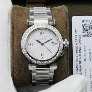 Cartier Pasha 35MM BV Factory Stainless Steel Diamond Bezel Replica Watch