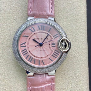 Ballon Bleu De Cartier 33MM V6 Factory Pink Dial Replica Watch