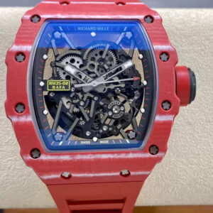 Richard Mille RM35-02 T+ Factory Red Carbon Fiber Skeleton Dial Replica Watch