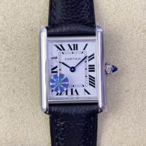 Cartier Tank WSTA0042 AF Factory Black Leather Strap Replica Watch