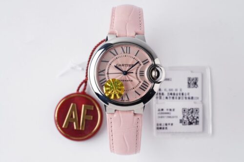 Ballon Bleu De Cartier WSBB0002 33MM AF Factory Pink Dial Replica Watch