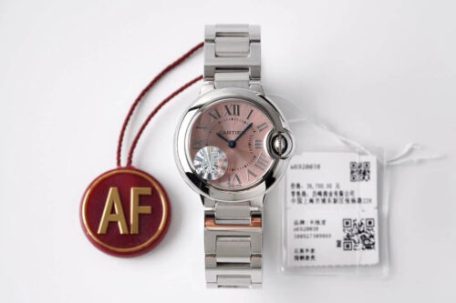Ballon Bleu De Cartier Quartz 28MM W6920038 AF Factory Pink Dial Replica Watch