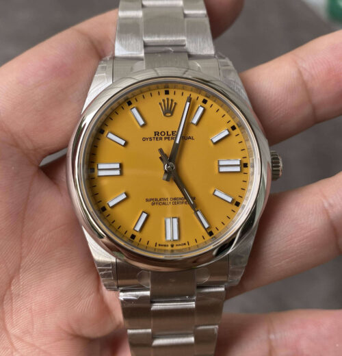 Rolex Oyster Perpetual 41MM M124300-0004 VS Factory Yellow Dial Replica Watch