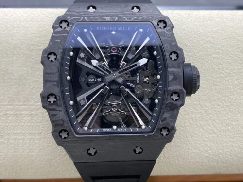 Richard Mille RM12-01 Tourbillon RM Factory Black Skeleton Dial Replica Watch