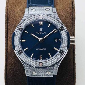 Hublot Classic Fusion 38MM HB Factory Diamond Blue Dial Replica Watch