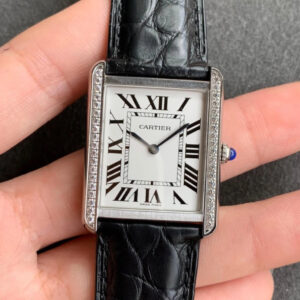 Cartier Tank K11 Factory Black Leather Strap Replica Watch