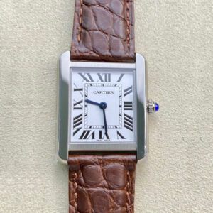 Cartier Tank 24MM K11 Factory Brown Leather Strap Replica Watch