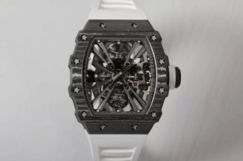 Richard Mille RM12-01 Tourbillon RM Factory Carbon Fiber White Strap Replica Watch