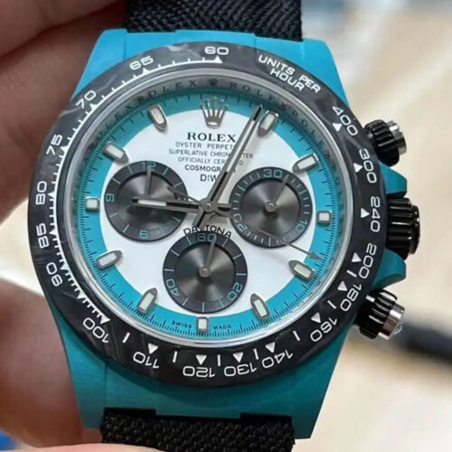 Rolex Daytona Diw Factory NTPT Carbon Fiber Blue Case Replica Watch
